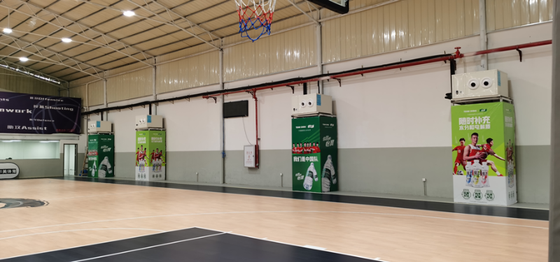 室內籃球館降溫空調安裝蒸發冷省電空調-臥式射流機組,，省電降溫效果好